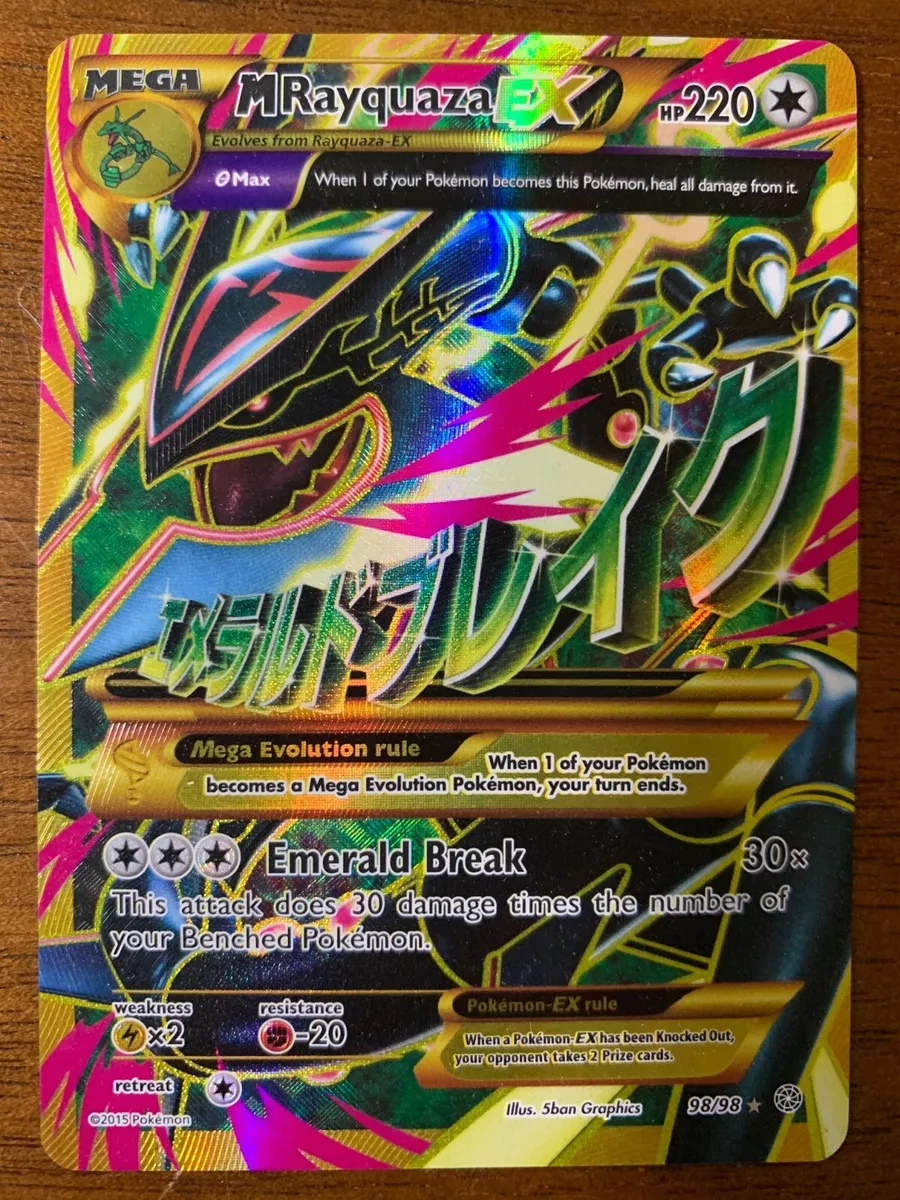 Mega M Rayquaza EX Shiny XY Ancient Origins 98/98 Pokemon Full Art English  DMGED