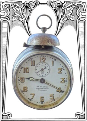 Junghans Uhrmacher Traunstein Antike Metall Glockenwecker Alarm  1900