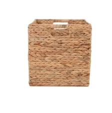 Better Homes & Garden™ Handwoven Hyacinth Fibers Arrow Weave ~ Storage Cube Bin