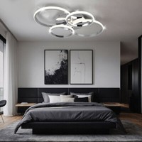 Wohnzimmerleuchte Designleuchte Deckenlampe Chrom Led Ringe Schwenkbar Kristalle