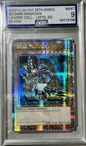 2023 Yugioh LC01-EN005 Dark Magician Quarter Century Italian Error AGS 9 MINT