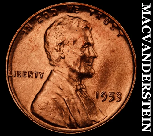 1953 Lincoln Wheat Cent- Choice Gem Brilliant Uncirculated No Reserve #J3643