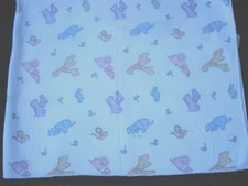 Vintage Mount Vernon Mills Infant Flannel Blanket Pastel Animals