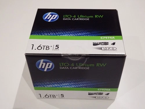 Box of 5 x HP LTO-4/Ultrium-4 Data Tapes/Cartridges 800GB/1.6TB C7974A NEW