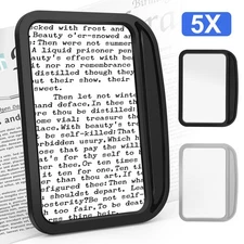 5X Large Full Page Handheld Magnifying Glass for Reading Small Prints