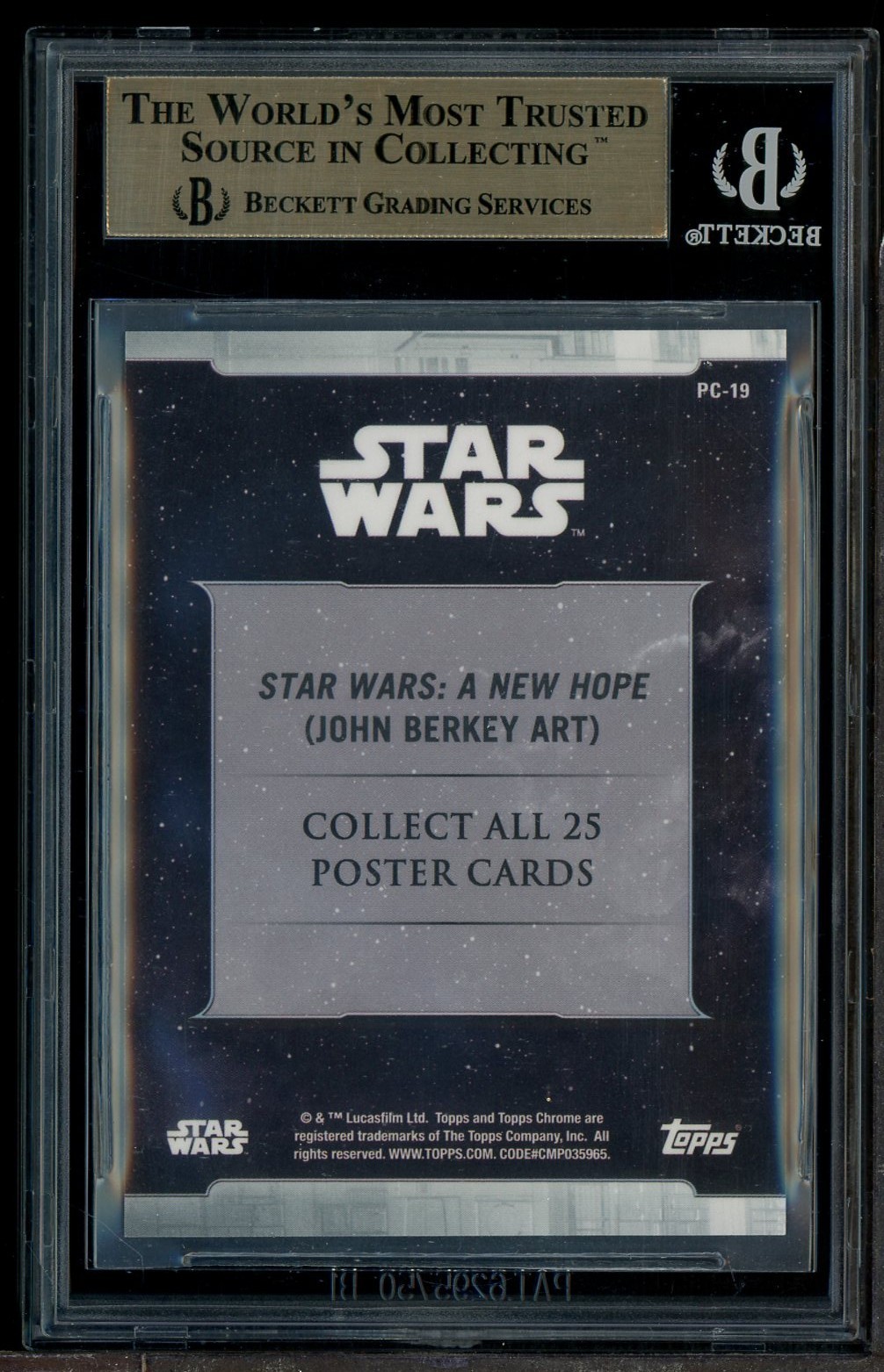 2019 Topps Star Wars Chrome Superfractor Legacy Poster A New Hope 1/1 BGS 9.5 view 2