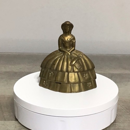 Vintage Brass Southern Belle Crinoline Lady Figurine Paperweight Bell Home Decor - Picture 8 of 13
