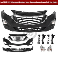 For 2018-2021 Chevrolet Chevy Equinox Front Bumper Upper Lower Grill Fog Lights