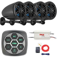 Metra 3-Zone Boat with Controller, 4x 5.25’’ 180W Off-Road Speakers, Amp, Kit