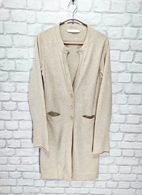 Cardigan pull long beige en cachemire FTC taille L - Photo 1/4