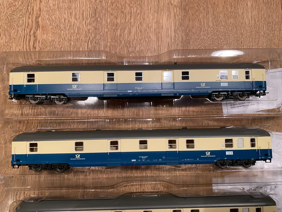 PIKO H0 classic 53387 vagón de correos tipo correo mr-a, época IV, azul océano/beige *EMBALAJE ORIGINAL* - Imagen 4 de 4