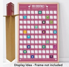 100 Cocktails Bucket List Scratch off Poster by Gift Republic Drink game ideas