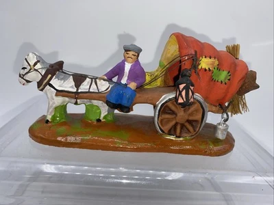 Ancien santon Charette des gitans Paul Fouque Puce 6,5 cm de haut. - Photo 1/4