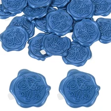 24pcs Wax Seal Stickers For You Envelope Seal Stickers Blue