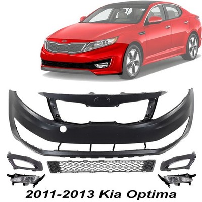 Front Bumper Cover Primed & Grille Assembly Kit For 2011-2013 Kia Optima