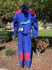 AWESOME Vintage The North Face Extreme Men’s Med Full Zip Ski Suit w Ski Pass!