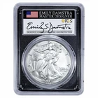 2024 American Silver Eagle $1 Emily Damstra Signature FDOI PCGS MS 70