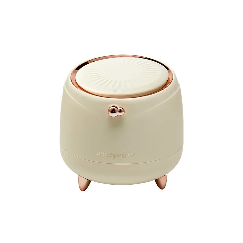 New Light Luxury Pressing Desktop Trash Can Double-Layer Coffee Table Cover Smal