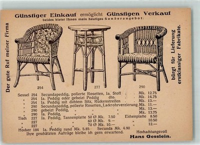 13048026 - 8630 Coburg advertising company Hans Gesslein wood and pipe furniture Coburg
