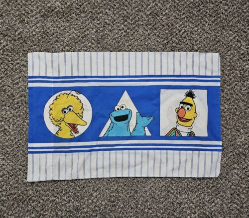Vtg JP Stevens Sesame Street Pillowcase Big Bird Cookie Monster Bert Ernie Oscar - Picture 1 of 11
