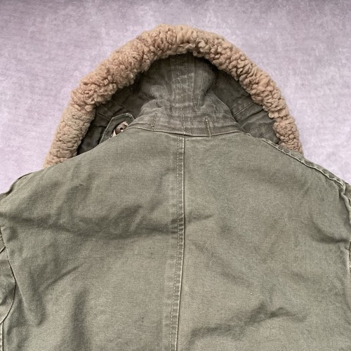 MATS LARSSON Vintage WWII 1940's Swedish Sheepskin Shearling Parka Size Large - Picture 18 of 24
