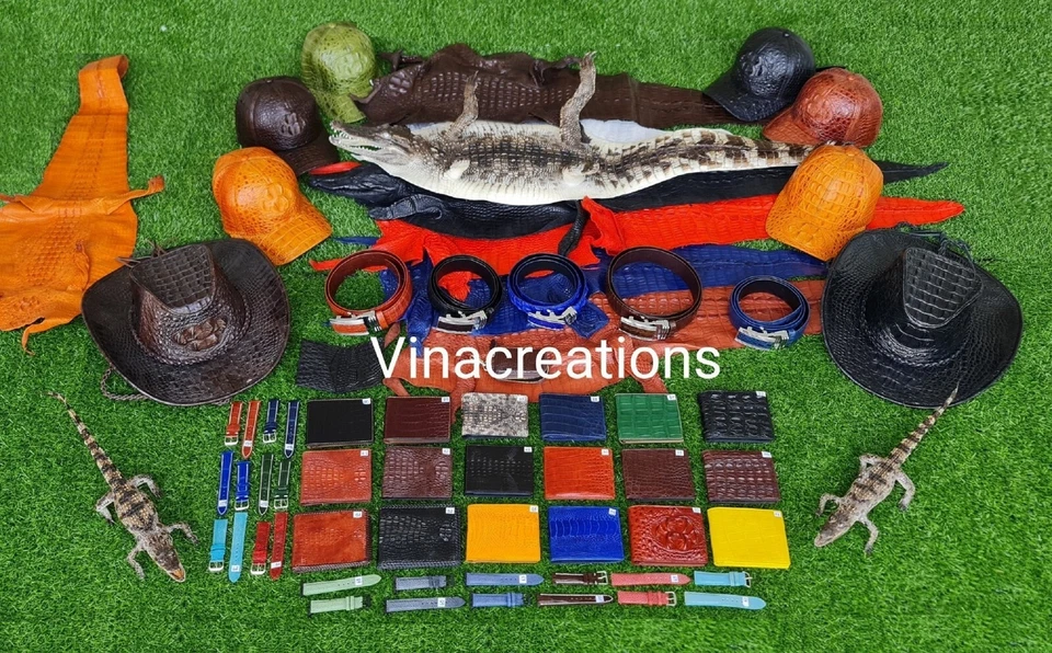 Cartera minimalista plegable con tarjetero de cuero de avestruz de cocodrilo genuino Foto 3 de 3