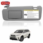 LH Sun Visor Gray Left Driver Side With Vanity Light For Toyota Highlander 14-19