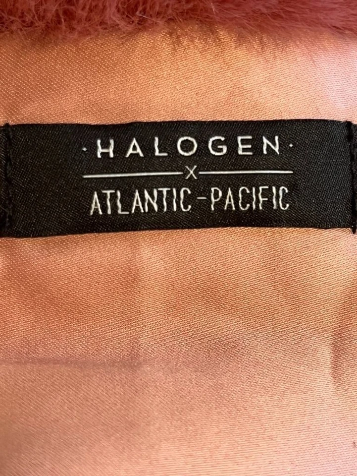 Bufanda halógena Atlantic Pacific 70" bloque de color de piel rosa suave retro de lujo preppy Foto 2 de 4