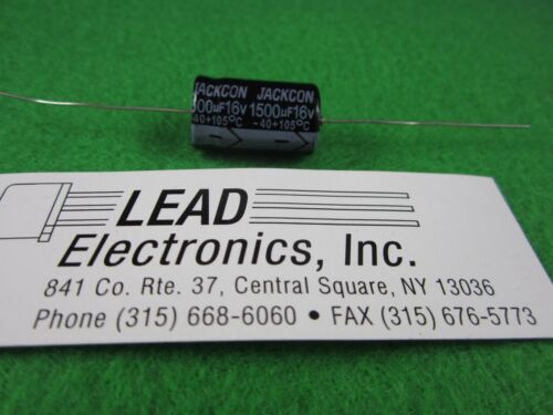  1500uF 16V Axial Lead Capacitor 1500mfd 16-volt 105-deg temp UNITED STATES - Picture 1 of 1