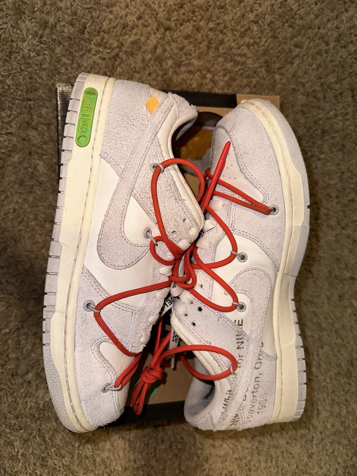 OFF WHITE X NIKE Taglia 10 Nike Off White x Dunk Low lotto 13 di 50