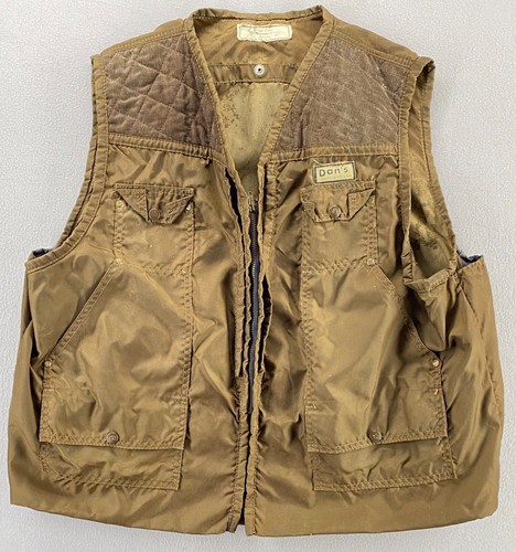 Vintage Dan’s Hunting Gear Briar Proof Vest USA Brown Zip Up Dog Days USED READ