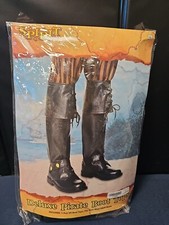 Spirit Deluxe Pirate Black Boot Tops Sz Adult Cosplay Halloween NWT