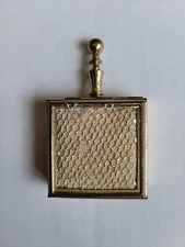 Vintage Pocket Purse Ashtray Silent Butler Travel Handle Hinged Gold Tone READ 