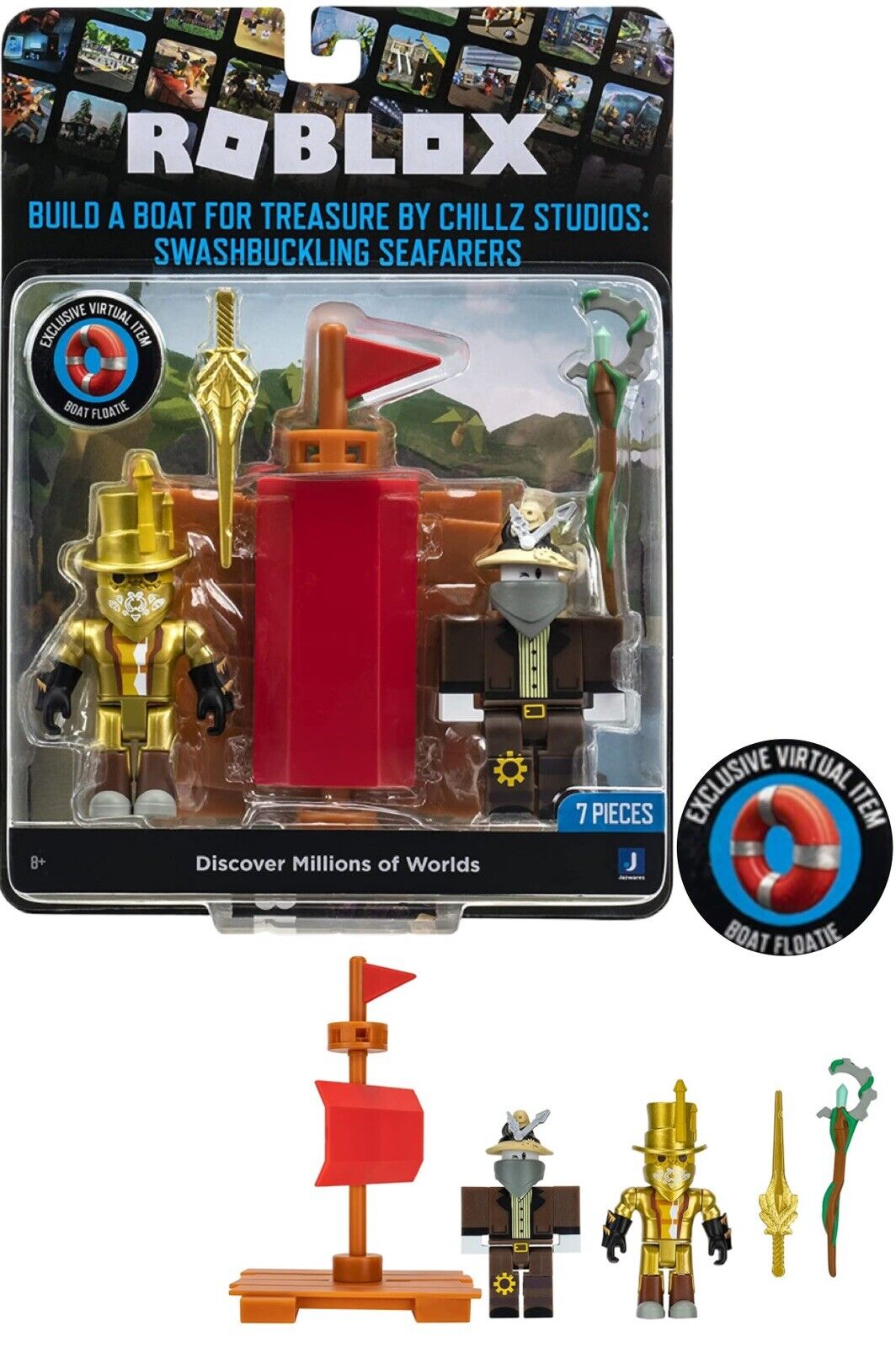 ROBLOX Action Figure TREASURE BOAT SWASHBUCKLING SEAFARERS Chillthrill GAME PACK