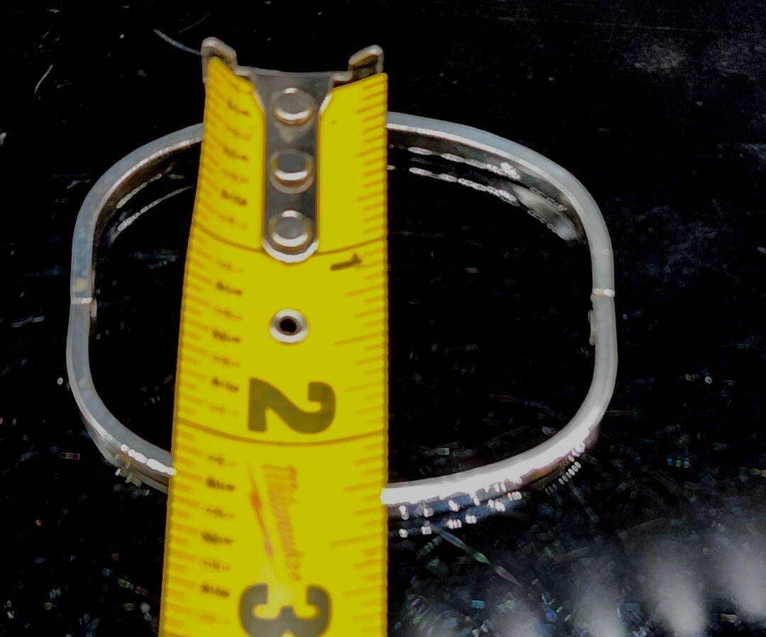 Vintage Sterling Silver Rectangular Bangle Love B… - image 3