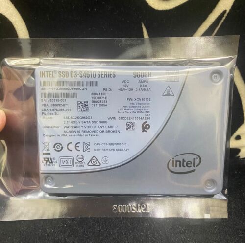 New Intel 960GB S4610 Series SSD 6Gb/s 2.5" SATA SSDSC2KG960G8 Solid State Drive - Bild 1 von 2