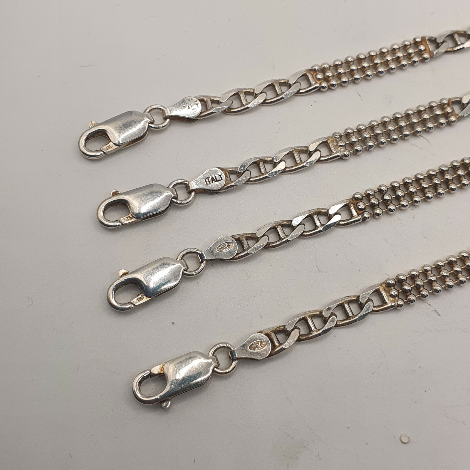 Photo 4 of Sterling Silver Curb Bead Bracelet 7.5" , 1 item only , B80,90