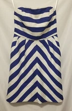 The Limited Outback Red Strapless Fit n Flare Pleated Dress Women Sz 0 Blue