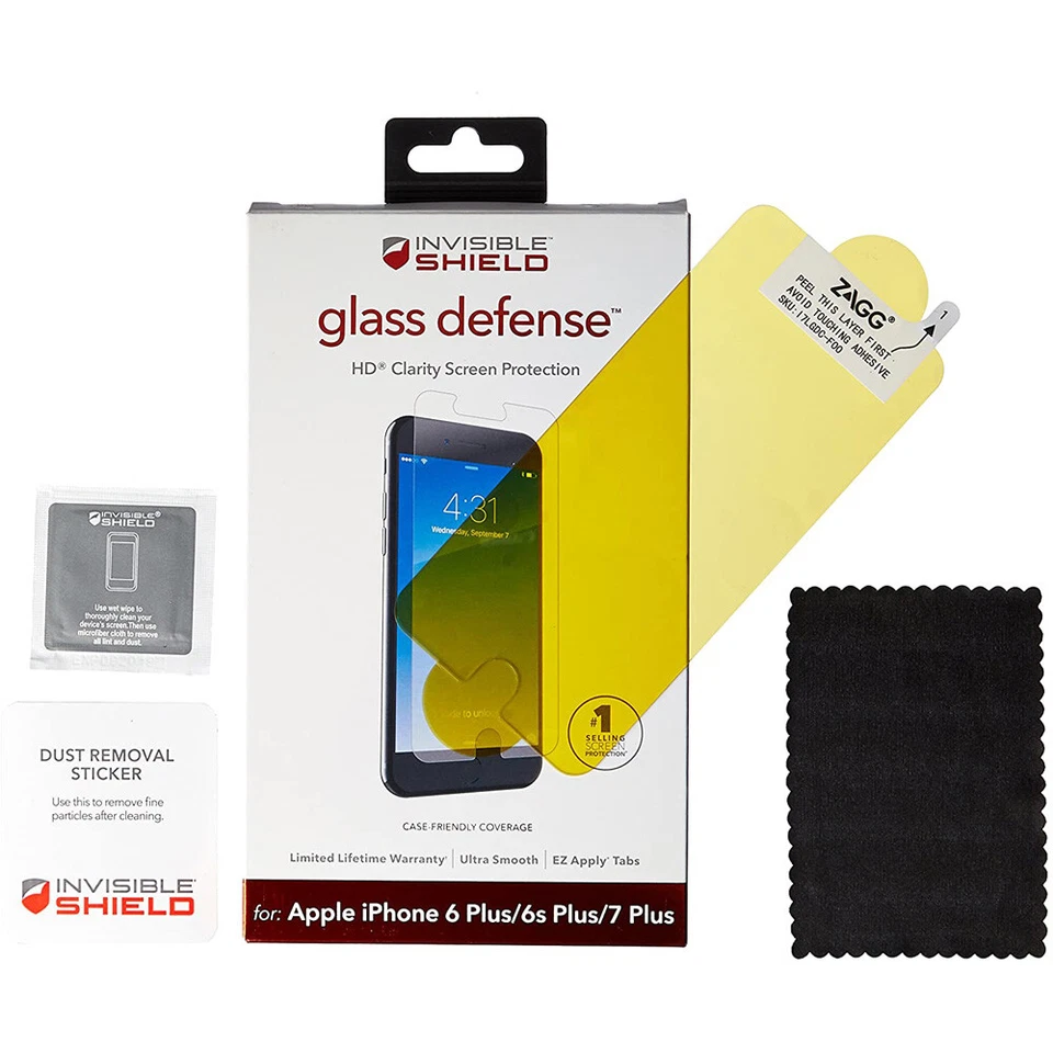 2x For iPhone 8 Plus iPhone 7 Plus ZAGG Tempered Glass Screen Protector Clear - Image 2 of 4