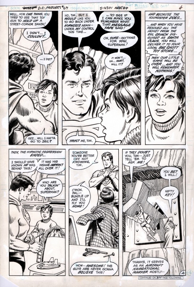 ��Twas the Fright Before Christmas� p4 by Curt Swan 1984 Superman & Santa! Comic Art