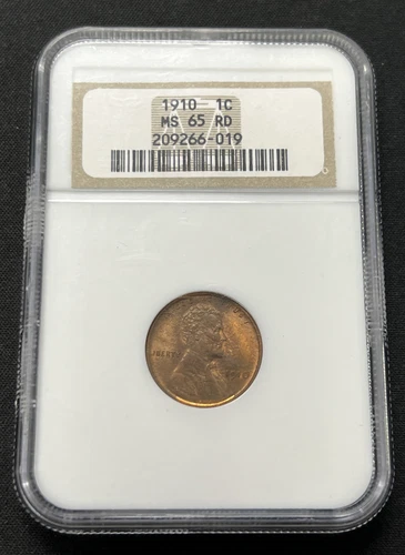 1910 Lincoln Wheat Penny Cent - NGC MS65 RD