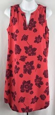Ann Taylor sleeveless Midi sheath dress S Coral Floral V-Neck Flowy fairy boho