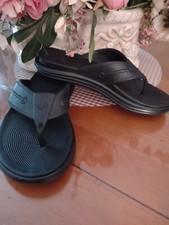SPERRY Windward Float Women's Sz 6 Black Rubber Flip Flops Thong Sandals NEW