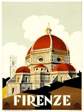 9529.Firenze.Church with red steeple.italy.POSTER.decor Home Office art