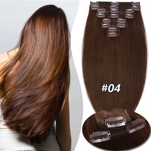 100% Echthaar Clip In Remy Haarverlangerung Extensions Glatt 8 Tressen Dick Lang - Bild 6 von 37