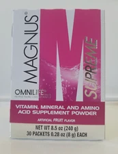 magnus supreme box with 30 packets 0.28 oz (8g) each free ship