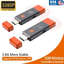Full HD Wireless HDMI Extender HDTV Transmitter & Receiver for PC TV Laptop 60Hz