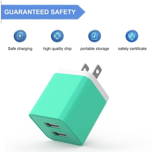 6Pack USB Wall Charger 2.4A Dual USB Port Cube Power Plug Adapter Fast Phone ... - Picture 3 of 7