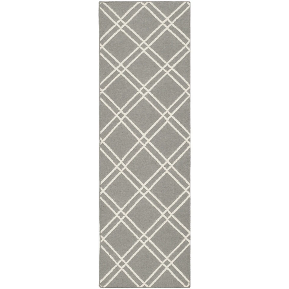 Alfombra SAFAVIEH Dhurries DHU638B tejida a mano gris/marfil Foto 3 de 4