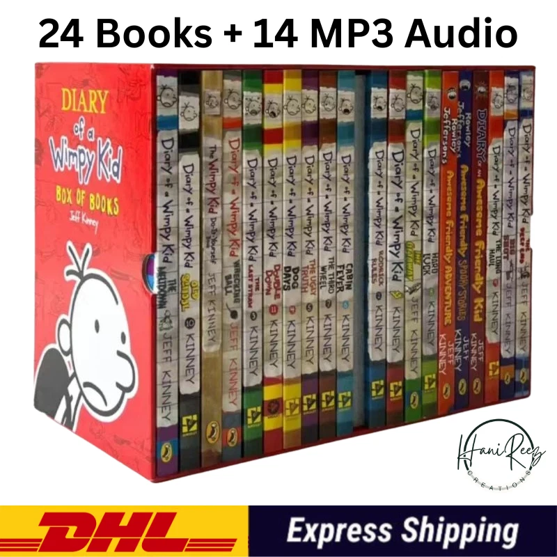 Diary Of A Wimpy Kid by Jeff Kinney Boxed Set 1-24 Books (MP3 Bonus 1-14) NEW - Image 2 of 4